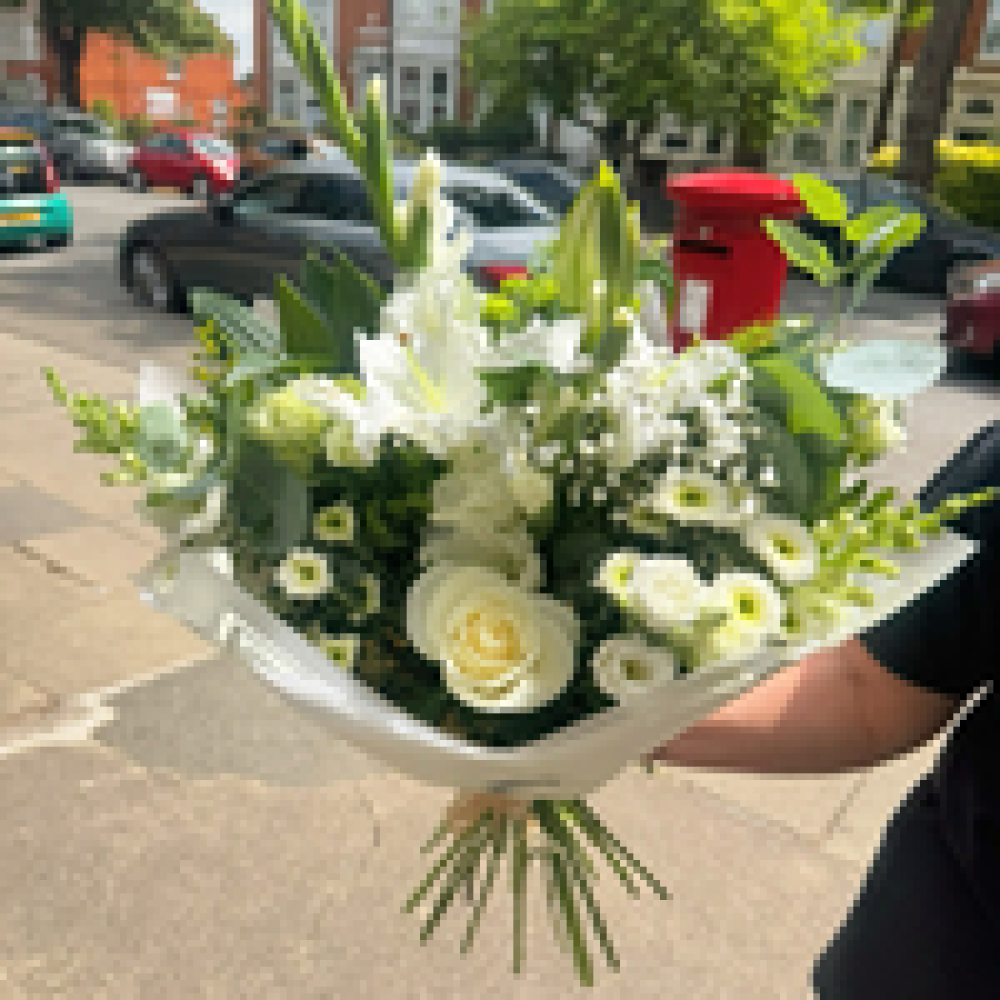 White and green handtied
